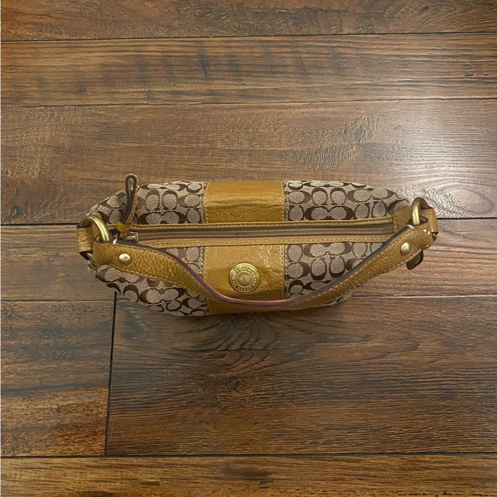 Coach Signature Demi Shoulder Bag 41066 - Brown & Gold Leather y2k Mini Bag - Picture 3 of 10